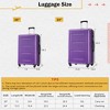 Maggift 4 PCS Bag and Luggage Sets, with 4 Spinner Wheels Lightweight Suitcase, Suitable for business trips and travel, Purple, 15.5"*10.4"*24.4" - 2 of 4