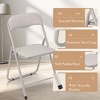 2 Pcs Folding Chairs, Lightweight Foldable Chair with Soft Padded Seat and Erogonomic High Back, Portable Metal Frame Stackable Chair with Non-slip - 2 of 4