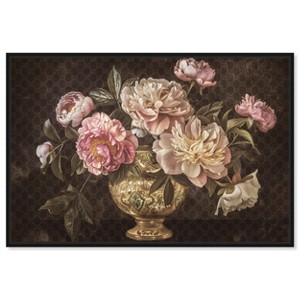 Art Remedy Vintage Vase and Classical Flowers Classical vintage floral vase wall art Framed - 1 of 4