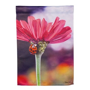 Ladybug on the Flower Suede Garden Flag - 1 of 1