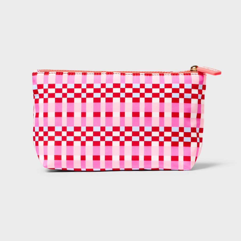 Sonia Kashuk™ Small Makeup Bag - Pink Plaid: Zipper Closure, Makeup Pencil Case