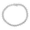 Silver 1/10 Cttw Diamond Round Miracle Plate and "S" Link Tennis Bracelet - 3 of 4