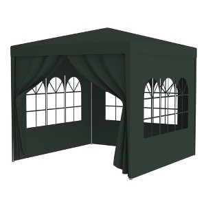 10'x10' Party Tent Commercial Gazebo Tent With 4 Removable Wall Window Zipper Door Portable Canopy Tent For Outdoor Event Wedding Party Bench - 1 of 4