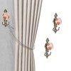 Unique Bargains Curtain Holdbacks Jade-inspired Hooks Iron Plastic 6.30"x2.24" 1 Pair - 2 of 4