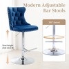 QingMoon Swivel Bar Stools Set of 2, Adjustable Barstools, Velvet Tufted Counter Height Chairs with Nailhead Trim for Kitchen Island, Home Pub - 2 of 4