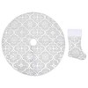 VidaXL Luxury Christmas Tree Skirt with Sock White 4 ft Fabric - 2 of 4