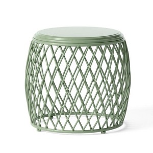 Outdoor Side Tables,  Iron Side Table - Green Finish for Living Room/Bedroom - 1 of 2