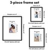 Americanflat Set of 3 Picture Frames - Gallery Wall Set with One 14x18 with 5x7 Mat, One 8x10 with 3.5x5 Mat and One 11x14 with 4x6 Mat - Black - 2 of 4