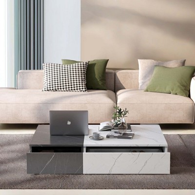 NicBex Modern Rectangle Coffee Table with 2 Storage Drawers for Living Room and Office