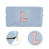 Unique Bargains Corduroy Rectangular Letter Makeup Bag Sky Blue 1 Pc - 4 of 4