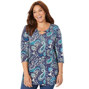 Catherines Women's Plus Size Seasonless Swing Tunic - 1 of 4