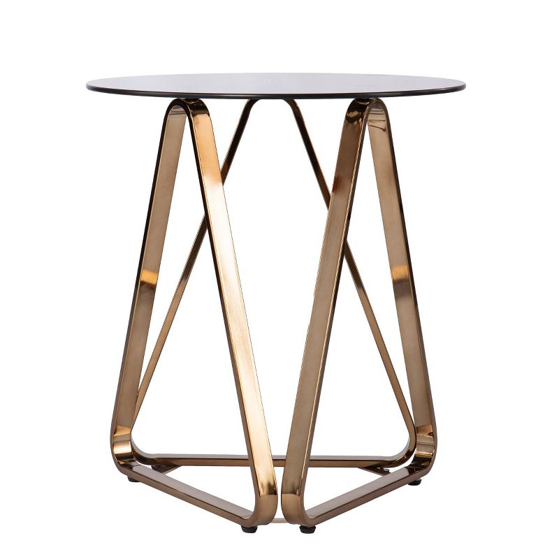 Tainbin Round End Table Champagne - Aiden Lane, 3 of 10