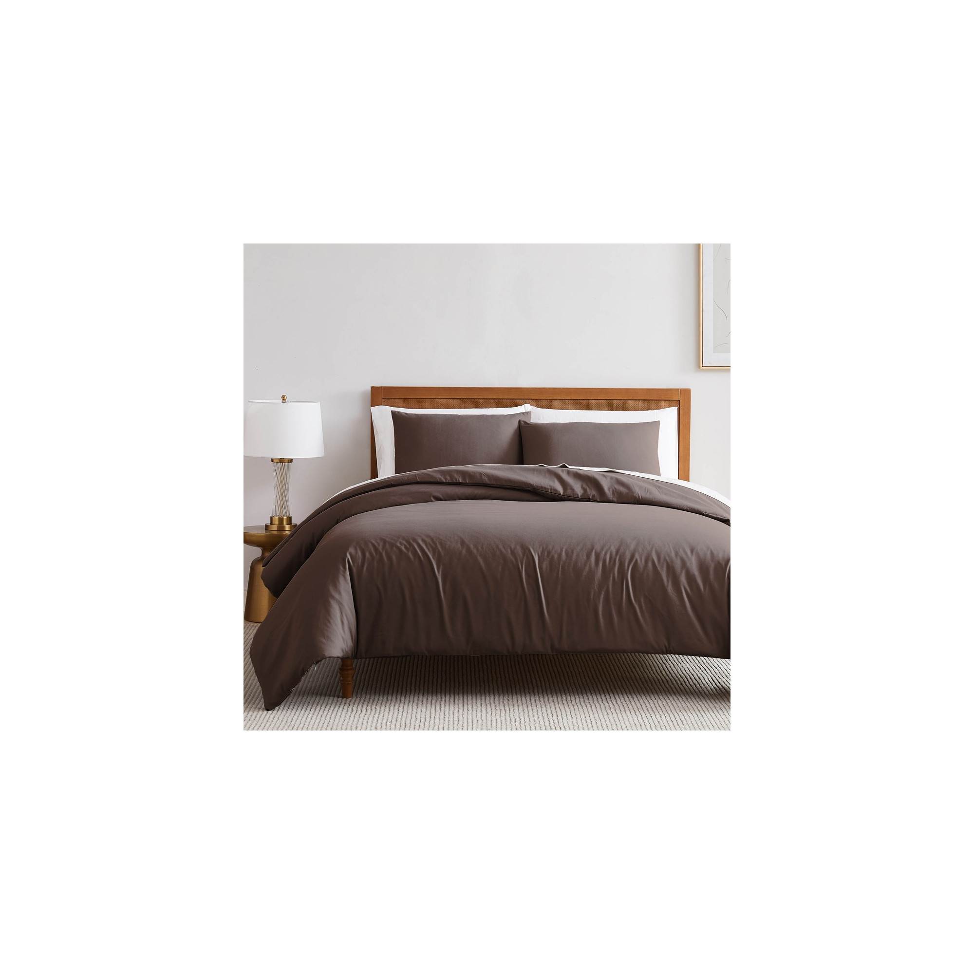 Southshore Fine Living Oversized 3-Piece ultra-soft Duvet Cover Set, Brown, King/California King