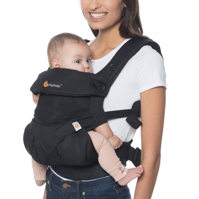 Ergobaby 360 Cool Air Breathable Mesh All Position Baby Carrier with Lumbar Support - Onyx Black 12-45lb