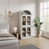 71" Tall Arched Bookshelf, Bookcase with Open Shelf, Freestanding Wooden Display Cabinet Organizer - 4 of 4