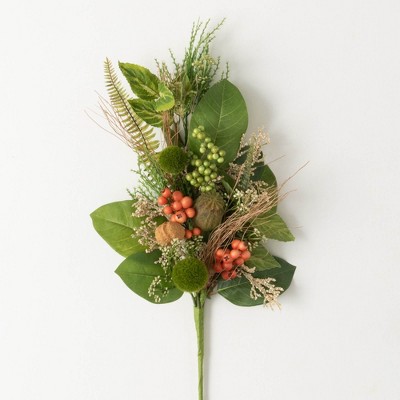 Sullivans Artificial Foraged Berry Pod Spray 28"H; Green