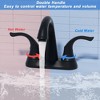 LOVMOR 2-Handle Bathroom Sink Faucet 3 Hole, Matte Black - 4 of 4