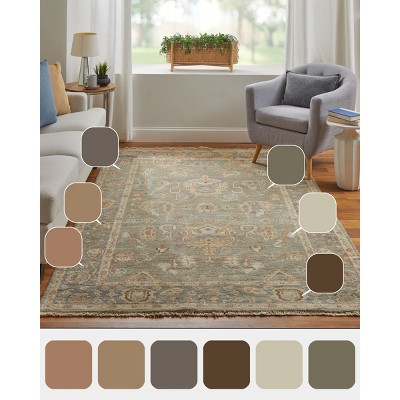 Carrington Gray and Gold Hand-Knotted Wool Area Rug