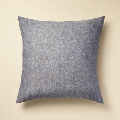 26"x26" Linen Blend Decorative Euro Throw Pillow Blue - Hearth & Hand™ with Magnolia