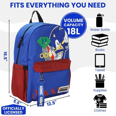 Sonic the Hedgehog Sonic Character Art 16.5" Adult Blue Backpack — фото 3