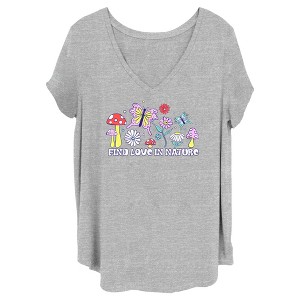 Juniors Womens Lost Gods Find Love in Nature T-Shirt - 1 of 4