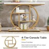 Syemin Console Tables Industrial Console Table, 4-Tier Sofa Entryway Table with Circle Base, Modern Narrow Accent Table, Brown, 41.34"*11.81"*31.5" - 4 of 4