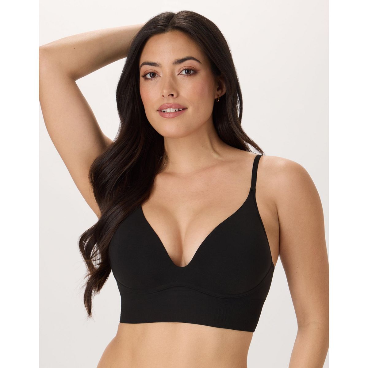 M Plunge Push-Up Bra, Seamless Convertible Longline Bralette (Plus Size Available)