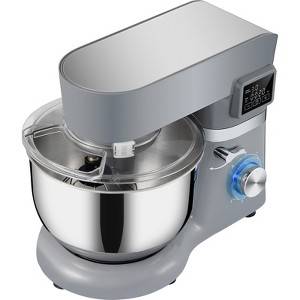 VEVOR Stand Mixer, 660W Electric Dough Mixer with 6 Speeds LCD Screen Timing, Tilt-Head Food Mixer with 5.8 Qt Stainless Steel Bowl, Gray - 1 of 4