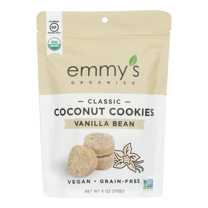 Emmy's Organics Vanilla Bean Coconut Cookies - Case of 8/6 oz, 2 of 7