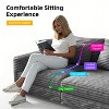 Racxily 82in Corduroy Sofa, 3-Seat Upholstered Sofa with 2 Ottomans, Grey Couches for Living Room, Convertible Sofa Lounge Chair - 4 of 4
