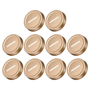 Unique Bargains Regular Mouth Coin Slot Bank Lid for Mason Jar Covers 10 Pcs - 1 of 4