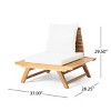 Outdoor Acacia Wood Patio Accent Chair with Cushion,Slatted Design Armless Club Chair,Lounge Chair For Patio Deck Garden-Coolbibila - 4 of 4