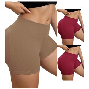 INSPIRE CHIC 3 Packs Women's Slimming Waist Butt Lifter Control Panties Workout Sport Running Shaper Short - 1 of 4