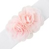 INSPIRE CHIC Women's Large Chiffon Rose Double-Flower Elastic Stretch Wide Corset Waist Belt 1 Pc - 2 of 4