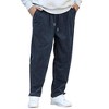 COOFANDY Men's Corduroy Pants Elastic Waist Drawstring Harem Pants Fashion Loose Casual Long Trousers with 4 Pockets - 4 of 4