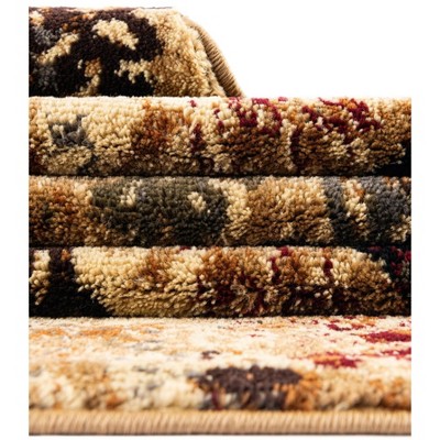 Braided Geometric Blue and Beige 5' x 8' Synthetic Indoor Rug