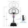 YONWAY Poolside Basketball Hoop, Portable Swimming Pool Basketball System, Height Adjustable 3.1ft-4.7ft with 36" Backboard - 3 of 4