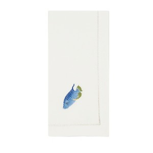 Saro Lifestyle Table Napkins With Embroidered Fish Design (Set of 6), White - 1 of 4