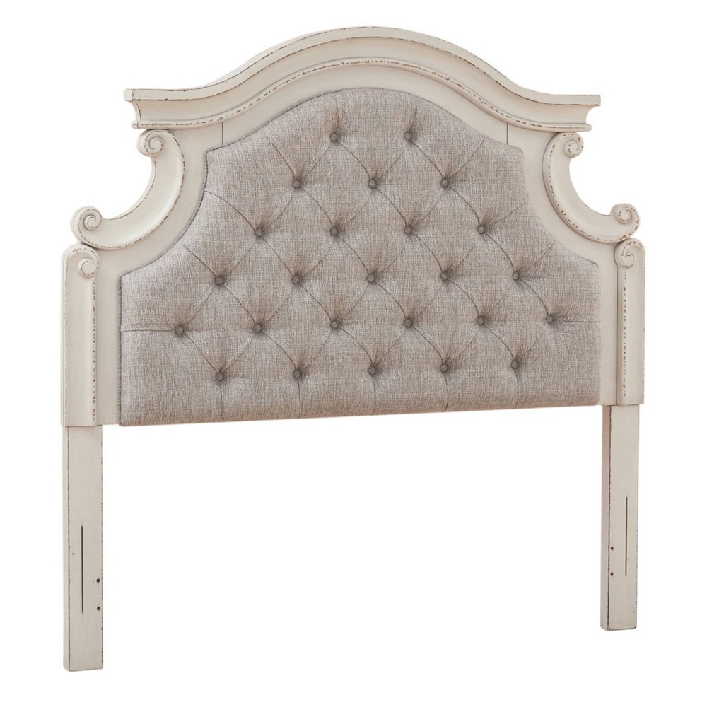 Photos - Bed Frame Ashley Full Realyn Upholstered Panel Headboard Beige - Signature Design by 
