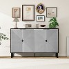 NicBex Carved 4-Door Sideboard Storage Cabinet with Adjustable Shelf for Living Room,Office and Entryway - 2 of 4