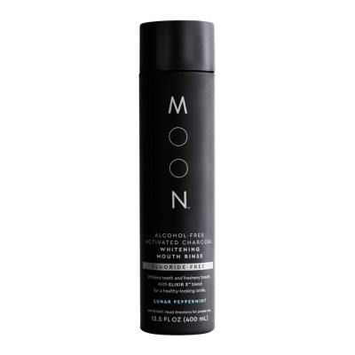 Moon Charcoal Whitening Fluoride-Free Vegan Paraben + SLS Free Lunar Peppermint Mouth Rinse - 400ml
