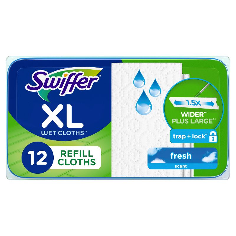 Swiffer Sweeper X-Large Wet Mopping Pad Multi-Surface Refills for Floor Mop - Open Window Fresh Scent - 12ct, 1 of 15