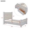 Queen Size Platform Bed with Upholstered Headboard, Footboard and 2 Drawers, Antique White/Antique Gray-ModernLuxe - 3 of 4