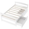 PAGED Twin Size Platform Bed Modern Pine Bed Frame with 2 Storage Drawers for Bedroom, No Box Spring Required - 3 of 4