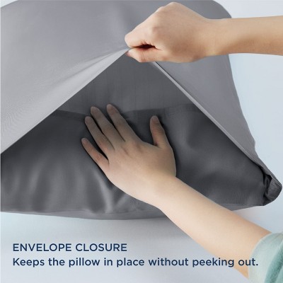 Silver Gray Rayon from Bamboo Cooling Queen Pillowcase Set