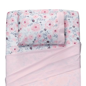 Bedtime Originals Blossom Watercolor Floral Twin Sheets and Pillowcase Set - 1 of 4