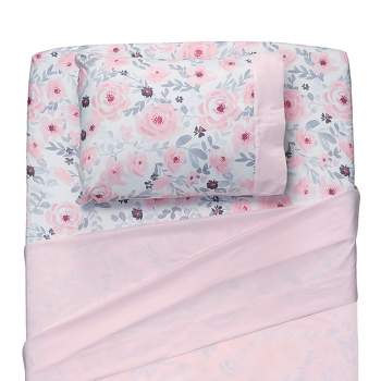 Bedtime Originals Blossom Watercolor Floral Twin Sheets and Pillowcase Set