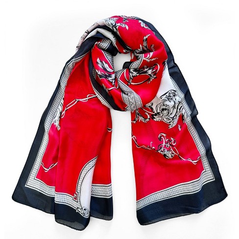 Red 100% 2 ply good Silk Scarf Shawl Wrapper 72 inches long 27 inches wide New Imported from Thailand