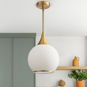KAISITE 1 - Light Black Single Pendant Light With Globe Clear Glass - 1 of 4