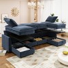 126" Modular U-Shaped Sectional Sofa with Storage Seat, Faux Double-Layer Cushions, 6-Piece Free combination Sofa Bed - 3 of 4